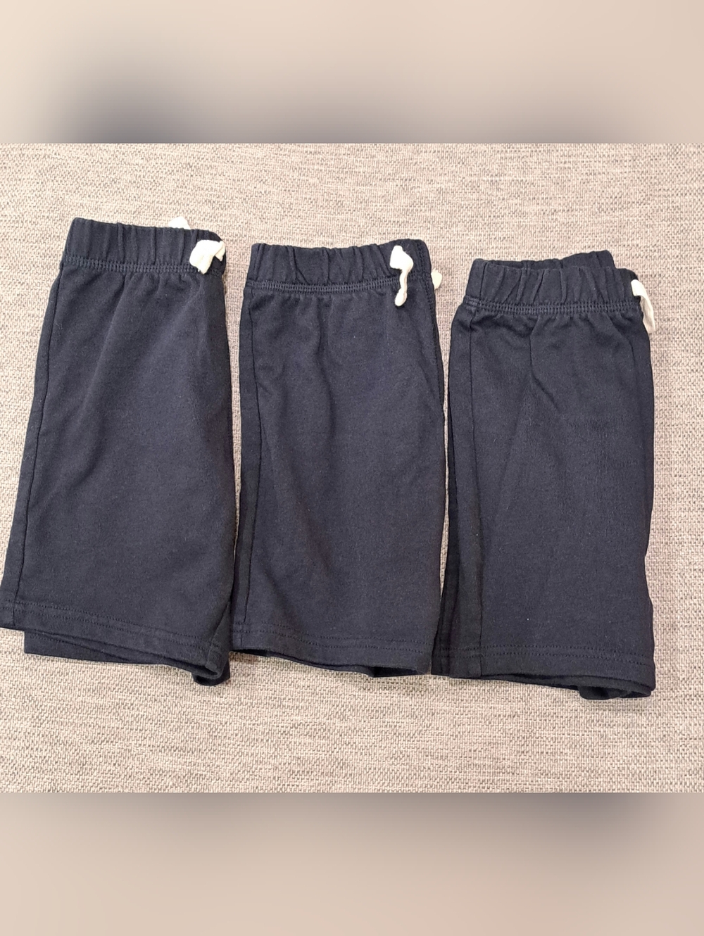 Boys 4T Navy Blue Cotton Shorts Elastic Waistband - Multipack 3 Pairs